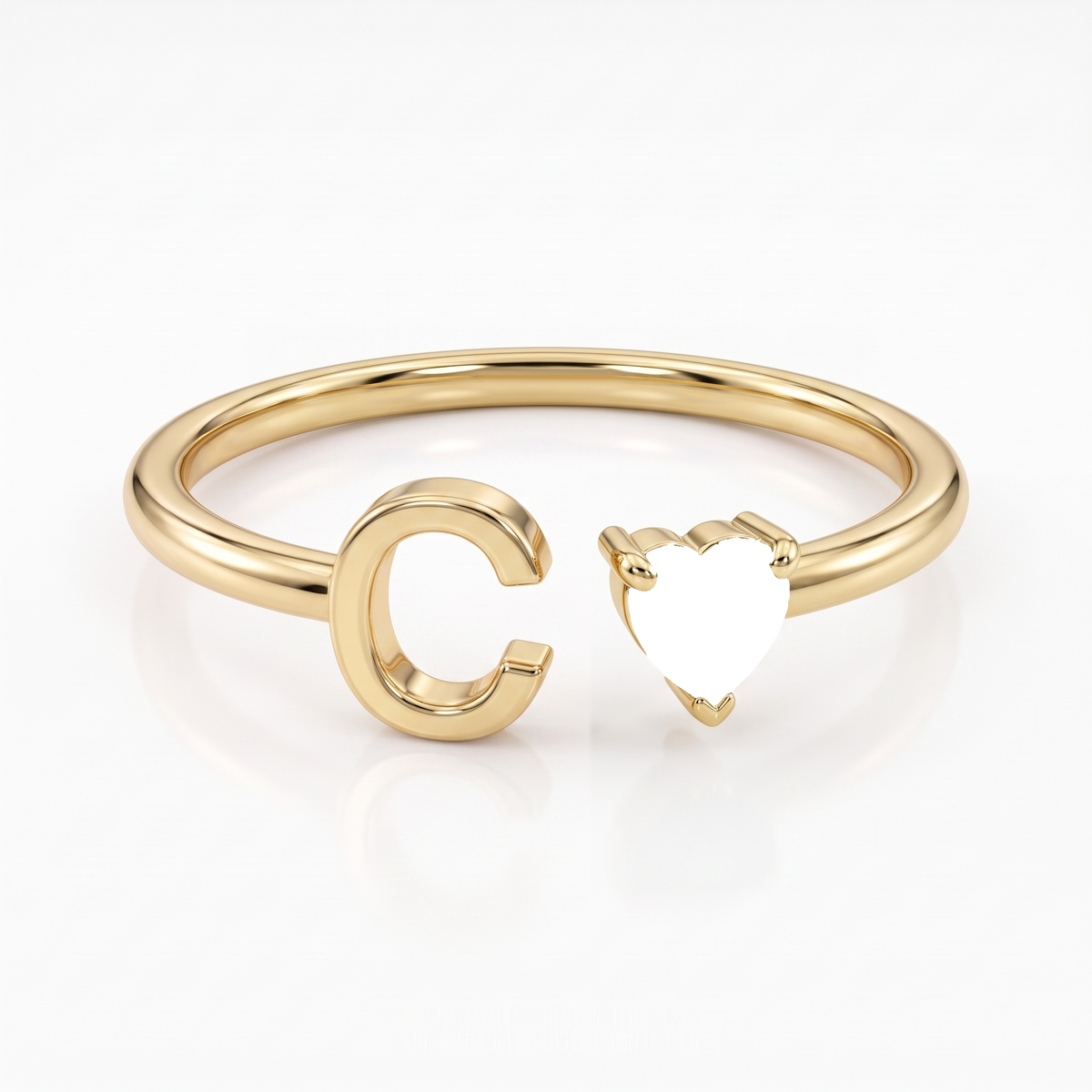 Adjustable Initial Birthstone Ring "Iris"