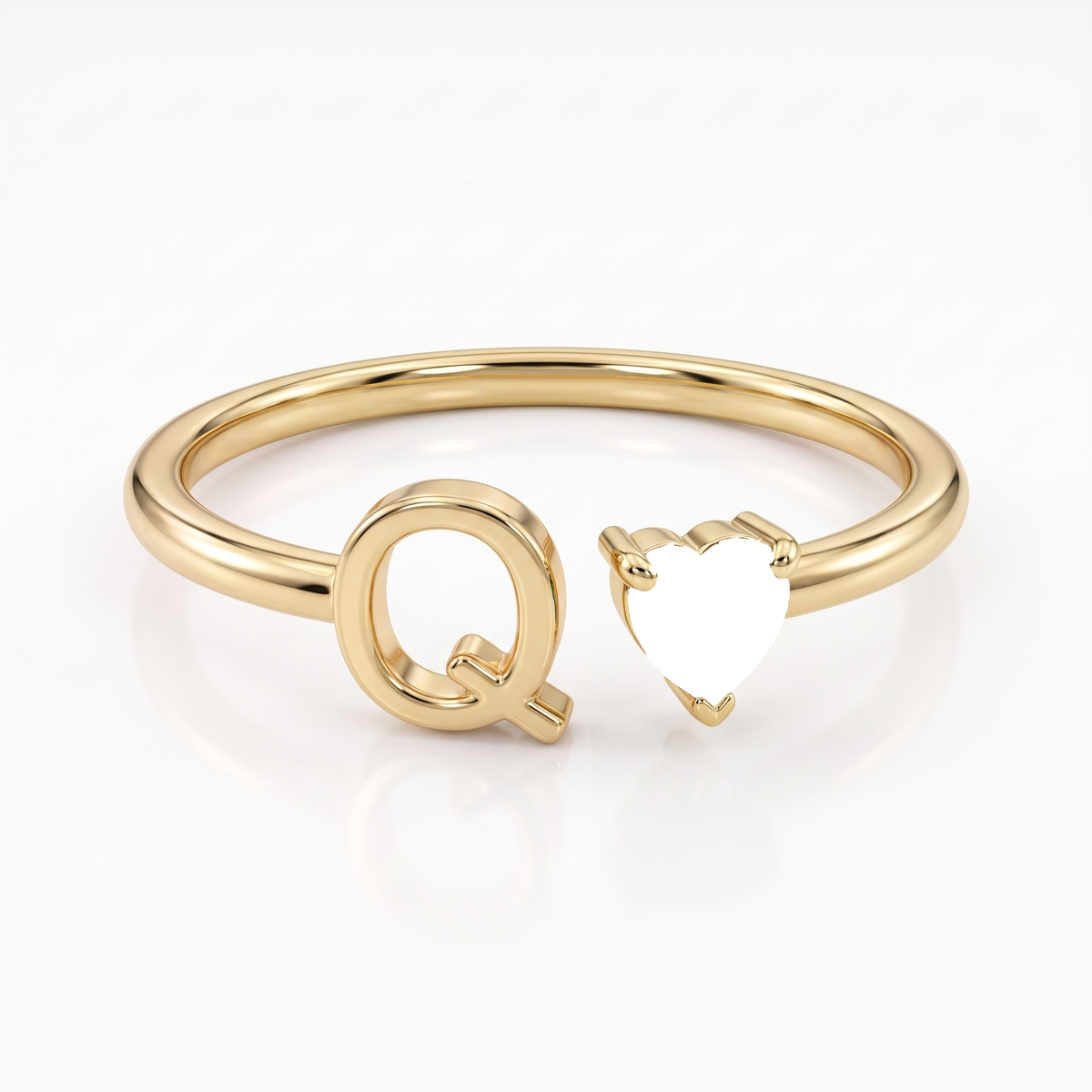 Adjustable Initial Birthstone Ring "Iris"