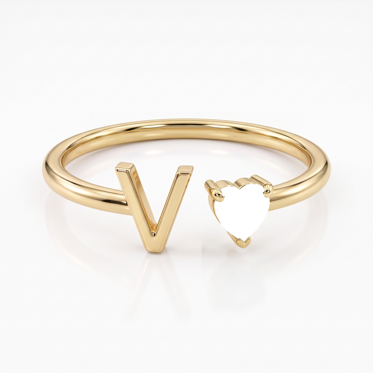 Adjustable Initial Birthstone Ring "Iris"