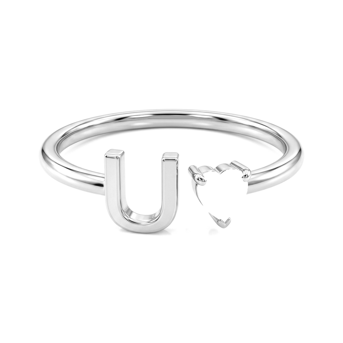 Adjustable Initial Birthstone Ring "Iris"